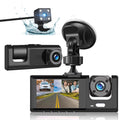 Dash Cam Front and Rear,  3 Channel Dual Dash Camera, 1080P Car Camera DVR Backup Cam, 3 Way Triple Dashboard Driving Recorder, inside IR Night Vision, G-Sensor, Parking Mode