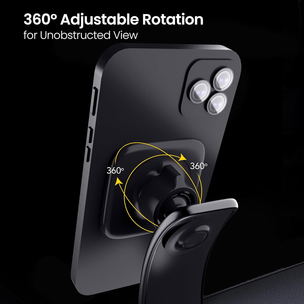 for Iphone Magsafe Car Mount Magnetic Phone Holder with Adhesive Suction Base, Fits Iphone 17/16/15/14 Pro/Plus/Max and Android Phones with Ring Adaptor, Ideal for Dashboard and Windshield