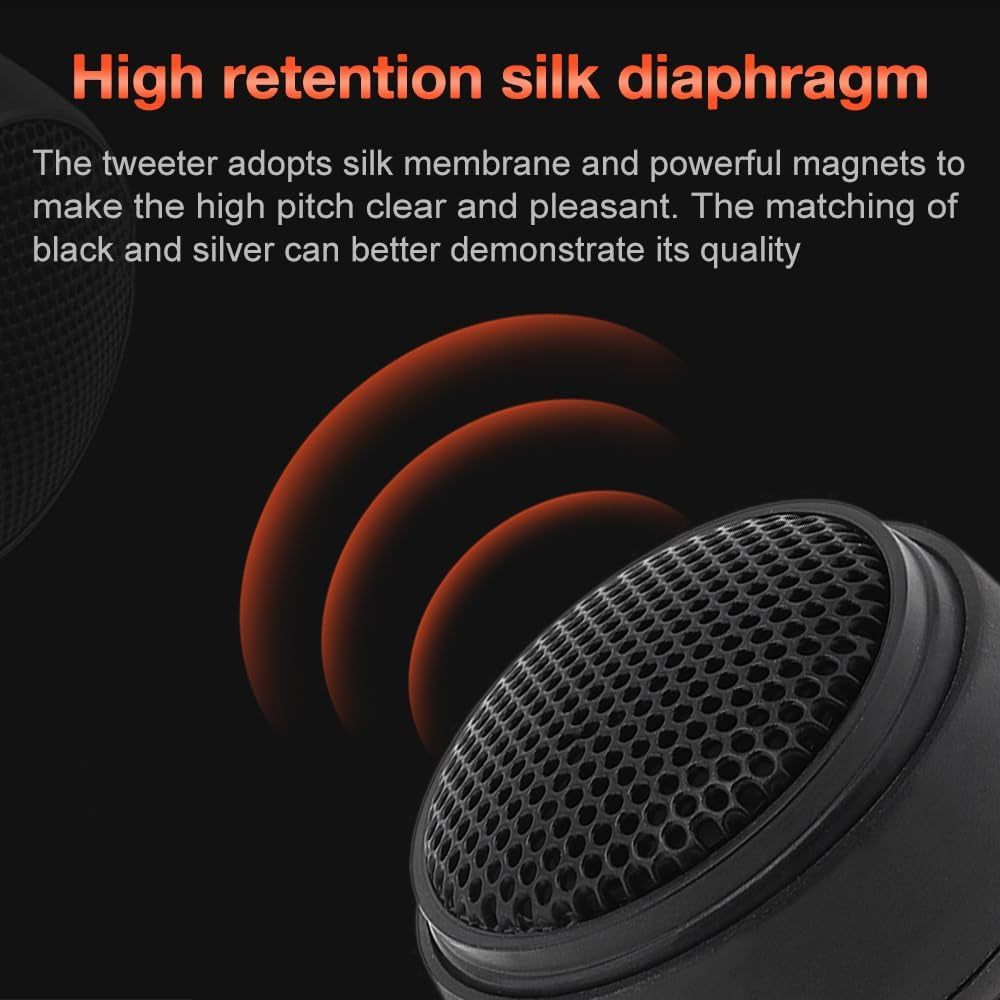 Car Tweeters, 2Pcs Universal 1000W Car Speaker Dome Tweeter Sound Vehicle Auto Music Stereo Modified Loud Speakers